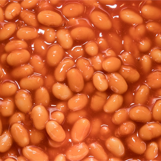 Baked beans in a tomato sauce