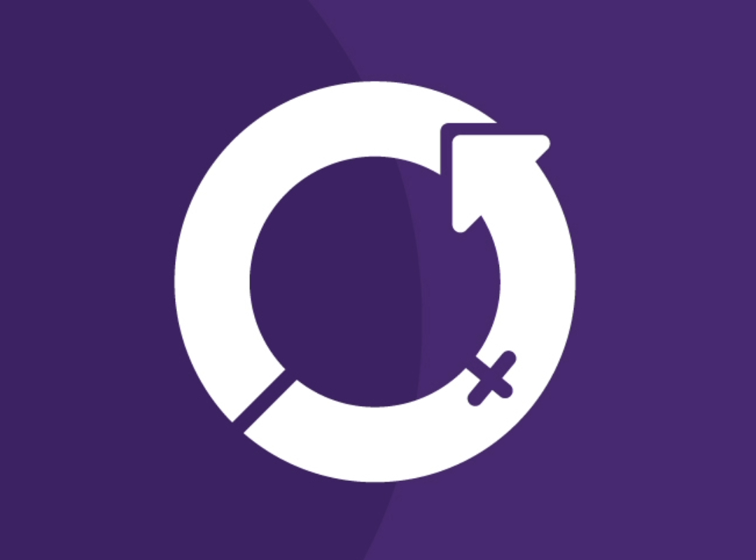 White International Women's Day logo on a purple background.